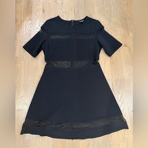 Topshop Black Mini Dress with Sheer Panels